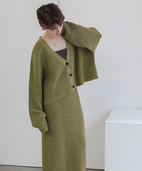 select MOCA（セレクトモカ）の「メランジリブニットロングスカート（スカート・レディース・カーキオリーブ/グレー・SMALL/MEDIUM）」の16枚目の写真
