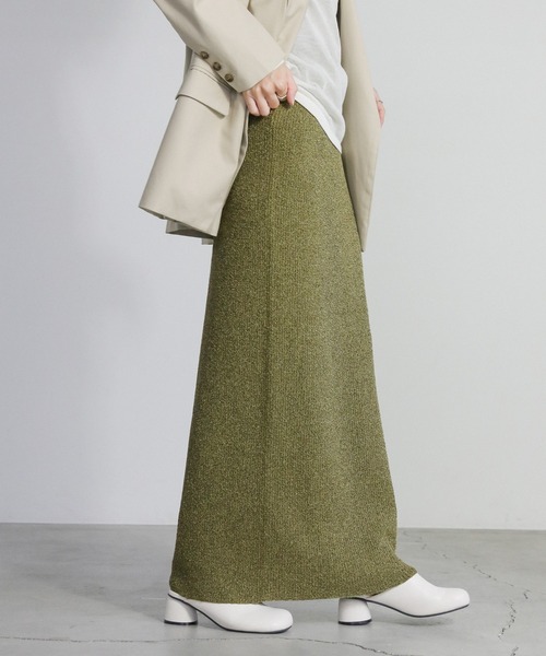 select MOCA（セレクトモカ）の「メランジリブニットロングスカート（スカート・レディース・カーキオリーブ/グレー・SMALL/MEDIUM）」の15枚目の写真