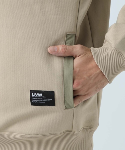 BAYFLOW(ベイフロー)の「【軽量・速乾性】UMW360ウォームフーディ(パーカー・メンズ・ブラック/ベージュ・MEDIUM/LARGE)」の11枚目の写真
