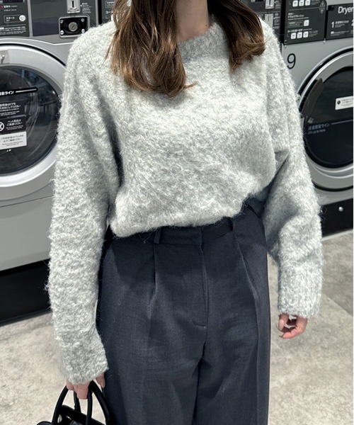 LE MORE(リモア)の「ウールシャギーニット(ニット/セーター・レディース・ブルー/チャコール/グレー・FREE)」の21枚目の写真