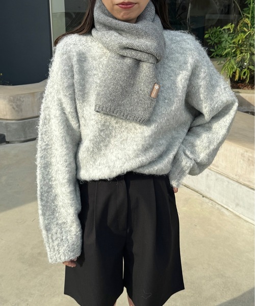 LE MORE(リモア)の「ウールシャギーニット(ニット/セーター・レディース・ブルー/チャコール/グレー・FREE)」の22枚目の写真