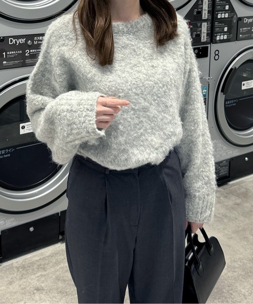 LE MORE(リモア)の「ウールシャギーニット(ニット/セーター・レディース・ブルー/チャコール/グレー・FREE)」の18枚目の写真