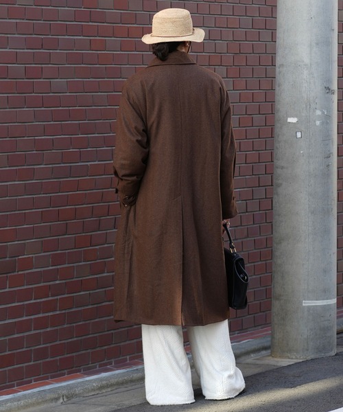 INTERPLAY(インタープレイ)の「【INTERPLAY x TAKERU】ヘリンボーンロング コート(ステンカラーコート・メンズ・ブラック/ブラウン・FREE)」の7枚目の写真