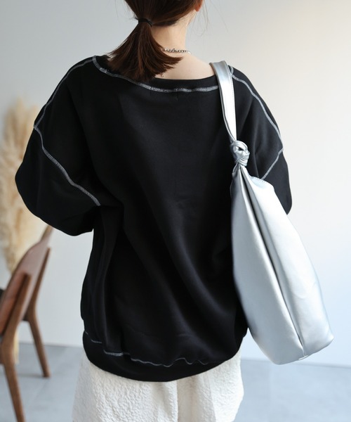 sakishimatokyo（サキシマトーキョー）の「アウトステッチトレーナー/スウェット/ユニセックス（スウェット・レディース・ブラック/ベージュ/グレー/ホワイト/ネイビー・FREE）」の17枚目の写真