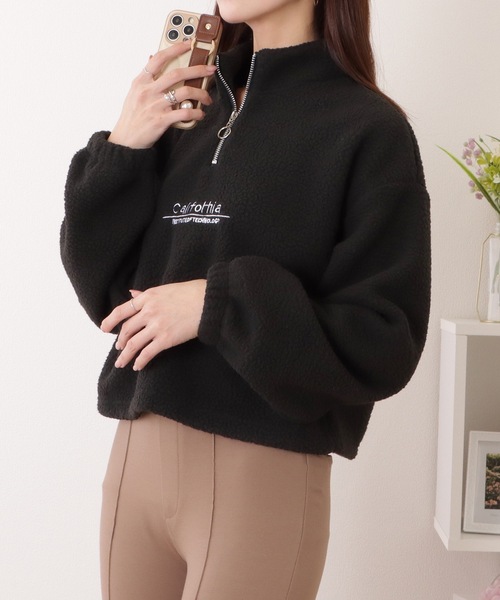 Lace Ladies(レースレディース)の「ハーフ ジップ ボア フリース プルオーバー(その他トップス・レディース・アイボリー/ベージュ/ブラック・XL/M)」の6枚目の写真