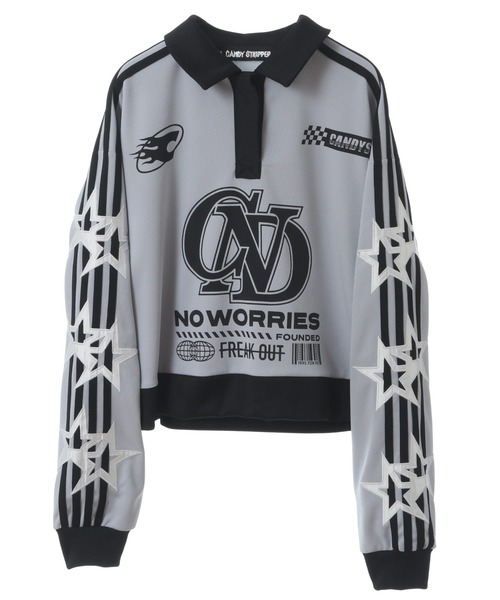 Candy Stripper（キャンディストリッパー）の「NO WORRIES POLO トップス（ポロシャツ・レディース・ピンク/グレー/ブラック・2）」の18枚目の写真