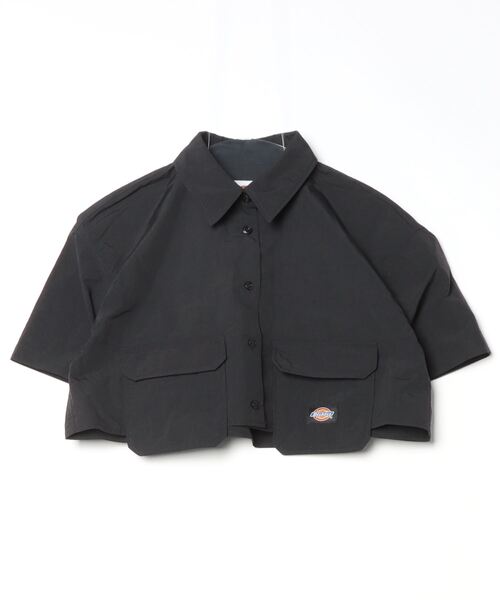 Dickies ディッキーズ レディース ナイロン ショート丈 半袖 ワークシャツ セットアップ対応 80488500 ムラサキスポーツ限定 Dickies ディッキーズ レディース ナイロン ショート丈 半袖