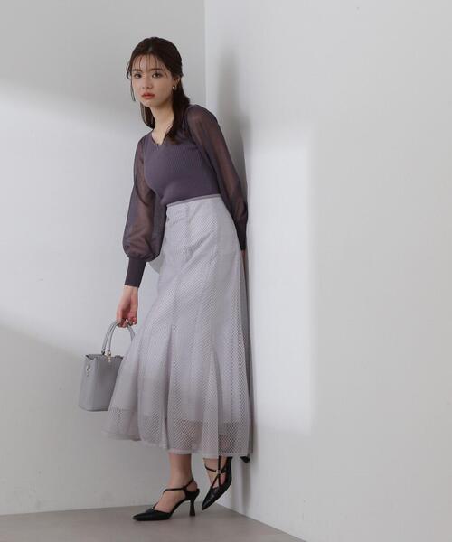 PROPORTION BODY DRESSING（プロポーションボディドレッシング）の「パイピングレースマーメイドスカート / 1214120108（スカート・レディース・グレー/ベージュ・MEDIUM/SMALL）」の18枚目の写真