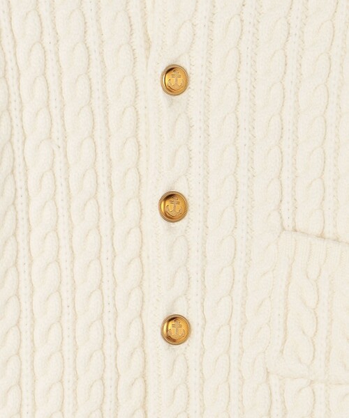 MACPHEE（マカフィー）の「ハイブリットコットンケーブル ショートカーディガン（カーディガン/ボレロ・レディース・ホワイト系その他/ホワイト/ネイビー/ブルー系その他・S）」の10枚目の写真