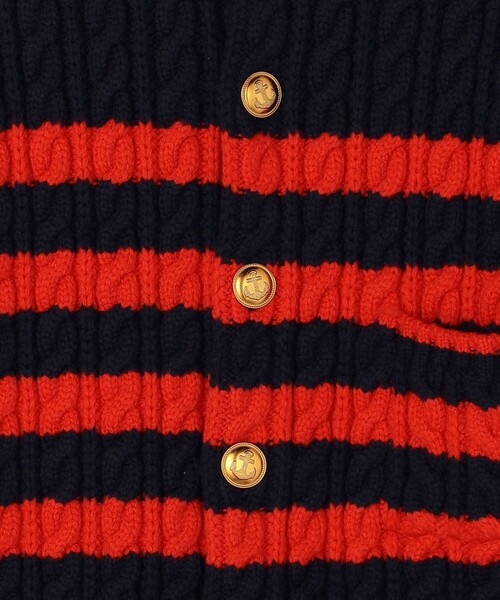 MACPHEE（マカフィー）の「ハイブリットコットンケーブル ショートカーディガン（カーディガン/ボレロ・レディース・ホワイト系その他/ホワイト/ネイビー/ブルー系その他・S）」の11枚目の写真