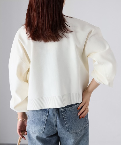 Riberry（リベリー）の「スポンディッシュダブルジップカーデ（カーディガン/ボレロ・レディース・ブラック/ホワイト×ブラック/グレイッシュベージュ/オフホワイト・FREE）」の11枚目の写真