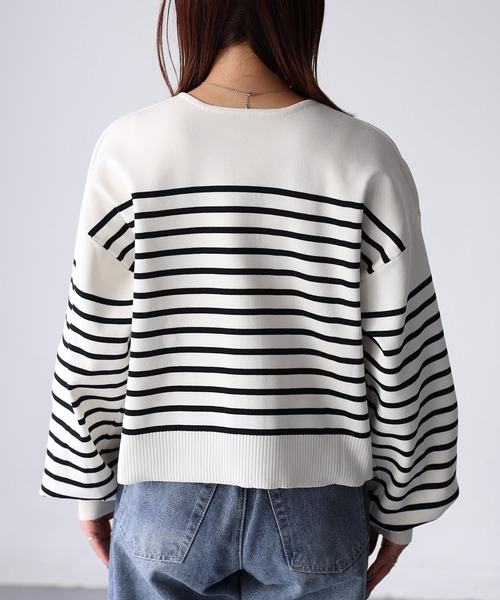 Riberry（リベリー）の「スポンディッシュダブルジップカーデ（カーディガン/ボレロ・レディース・ブラック/ホワイト×ブラック/グレイッシュベージュ/オフホワイト・FREE）」の21枚目の写真