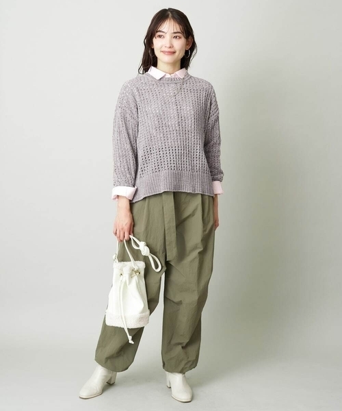 a.v.v(アーヴェヴェ)の「モールヤーンメッシュニット(ニット/セーター・レディース・ライトグレー/クリーム・40/38/36)」の14枚目の写真