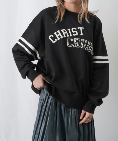 LUCA/LADY LUCK LUCA（ルカ/レディラックルカ）の「LC/LLL 発泡プリントラインスウェット（スウェット・レディース・キャメル/ブラック/グリーン・FREE）」の8枚目の写真