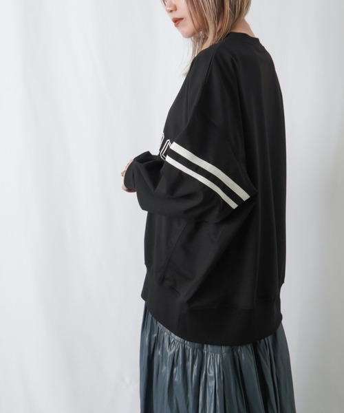 LUCA/LADY LUCK LUCA（ルカ/レディラックルカ）の「LC/LLL 発泡プリントラインスウェット（スウェット・レディース・キャメル/ブラック/グリーン・FREE）」の9枚目の写真