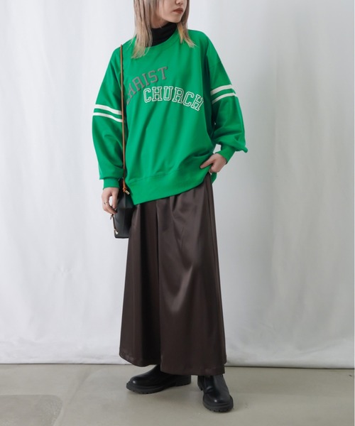 LUCA/LADY LUCK LUCA（ルカ/レディラックルカ）の「LC/LLL 発泡プリントラインスウェット（スウェット・レディース・キャメル/ブラック/グリーン・FREE）」の16枚目の写真