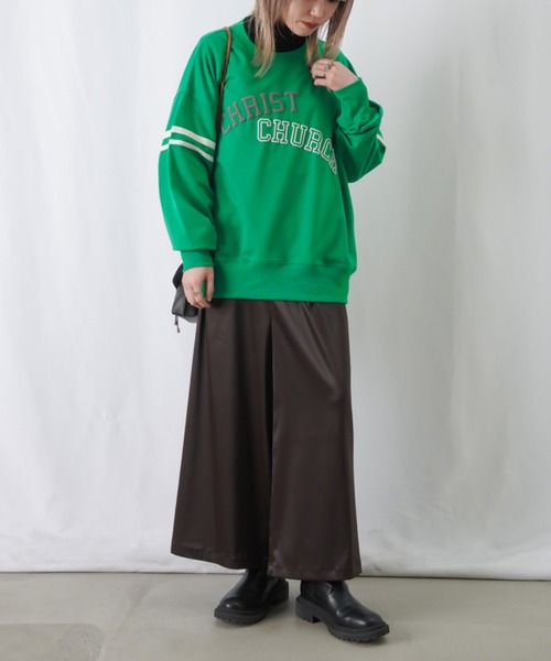 LUCA/LADY LUCK LUCA（ルカ/レディラックルカ）の「LC/LLL 発泡プリントラインスウェット（スウェット・レディース・キャメル/ブラック/グリーン・FREE）」の18枚目の写真