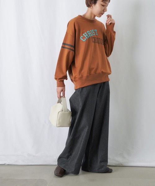 LUCA/LADY LUCK LUCA（ルカ/レディラックルカ）の「LC/LLL 発泡プリントラインスウェット（スウェット・レディース・キャメル/ブラック/グリーン・FREE）」の5枚目の写真