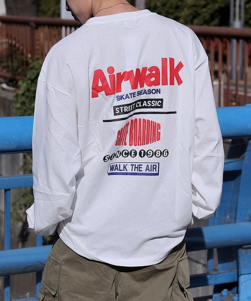 AIRWALK（エアウォーク）の「【AIRWALK】エアウォーク　プリント　クルー長袖Tシャツ　Unisex　綿100　AWM41401（Tシャツ/カットソー・メンズ・ダークブルー/ダークグリーン/ブラック/ホワイト・MEDIUM/LARGE/LL）」の2枚目の写真