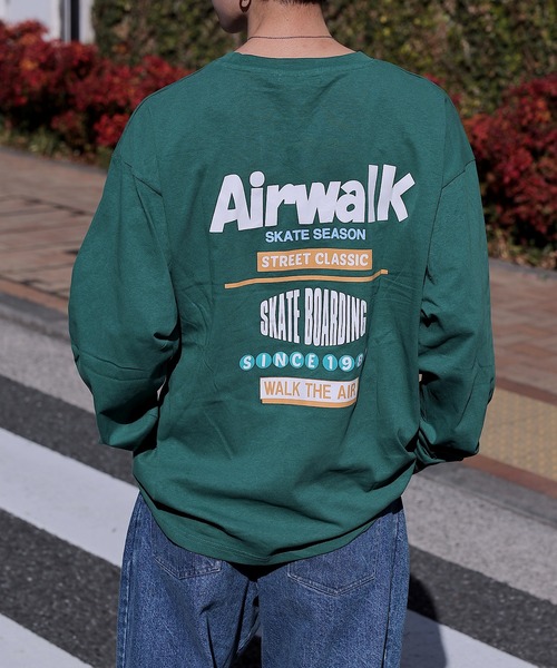 AIRWALK（エアウォーク）の「【AIRWALK】エアウォーク　プリント　クルー長袖Tシャツ　Unisex　綿100　AWM41401（Tシャツ/カットソー・メンズ・ダークブルー/ダークグリーン/ブラック/ホワイト・MEDIUM/LARGE/LL）」の3枚目の写真