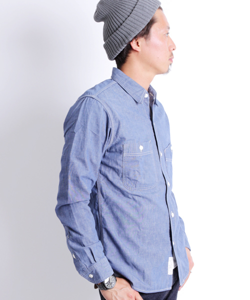 Denime（ドゥニーム）の「SELVEDGE SHAMBLAY SHIRTS/セルヴィッチシャンブレーシャツ（シャツ/ブラウス・メンズ・インディゴブルー・MEDIUM/SMALL/LARGE）」の8枚目の写真