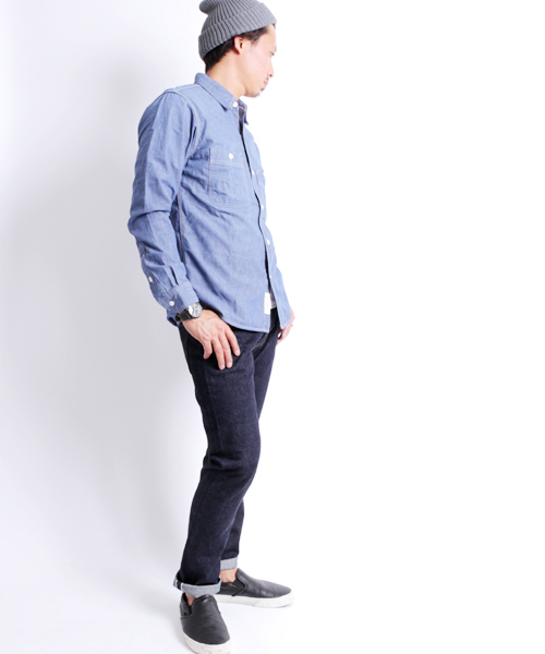 Denime（ドゥニーム）の「SELVEDGE SHAMBLAY SHIRTS/セルヴィッチシャンブレーシャツ（シャツ/ブラウス・メンズ・インディゴブルー・MEDIUM/SMALL/LARGE）」の11枚目の写真