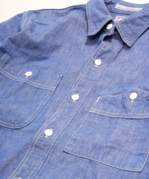 Denime（ドゥニーム）の「SELVEDGE SHAMBLAY SHIRTS/セルヴィッチシャンブレーシャツ（シャツ/ブラウス・メンズ・インディゴブルー・MEDIUM/SMALL/LARGE）」の5枚目の写真