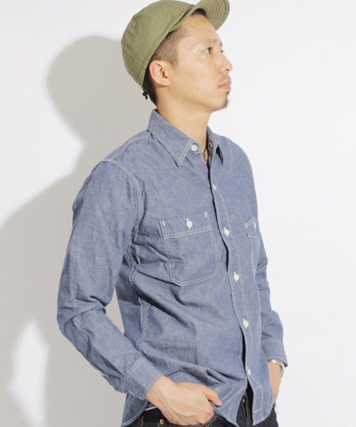 Denime（ドゥニーム）の「SELVEDGE SHAMBLAY SHIRTS/セルヴィッチシャンブレーシャツ（シャツ/ブラウス・メンズ・インディゴブルー・MEDIUM/SMALL/LARGE）」の17枚目の写真