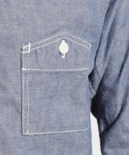 Denime（ドゥニーム）の「SELVEDGE SHAMBLAY SHIRTS/セルヴィッチシャンブレーシャツ（シャツ/ブラウス・メンズ・インディゴブルー・MEDIUM/SMALL/LARGE）」の19枚目の写真