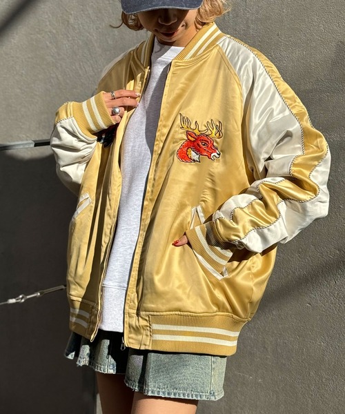 CIAOPANIC(チャオパニック)の「【ユニセックス】スーベニアジャケット(ブルゾン・レディース・イエロー/ブラック・FREE)」の16枚目の写真