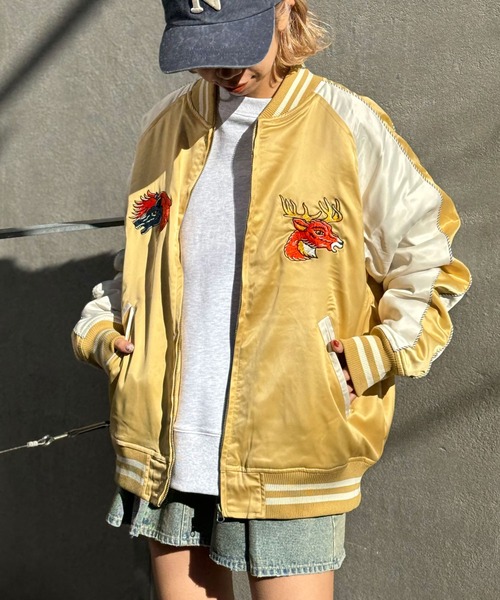 CIAOPANIC(チャオパニック)の「【ユニセックス】スーベニアジャケット(ブルゾン・レディース・イエロー/ブラック・FREE)」の17枚目の写真