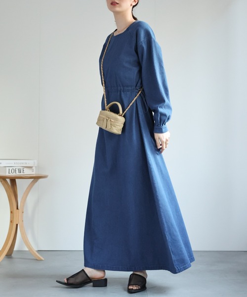 sakishimatokyo（サキシマトーキョー）の「ウエストドロストデザイン デニムワンピース（ワンピース・レディース・ブラック/ライトブルー/ブルー・FREE）」の16枚目の写真