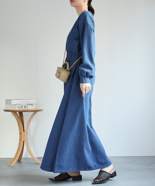 sakishimatokyo（サキシマトーキョー）の「ウエストドロストデザイン デニムワンピース（ワンピース・レディース・ブラック/ライトブルー/ブルー・FREE）」の18枚目の写真
