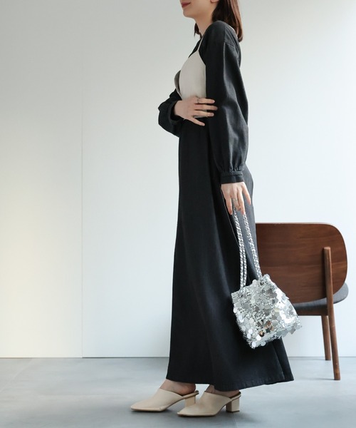 sakishimatokyo（サキシマトーキョー）の「ウエストドロストデザイン デニムワンピース（ワンピース・レディース・ブラック/ライトブルー/ブルー・FREE）」の10枚目の写真