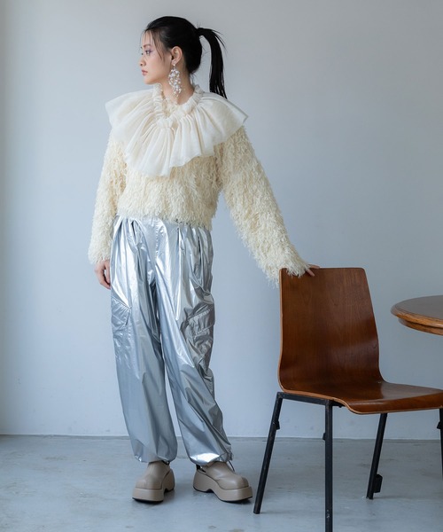 bohmal（ボマール）の「マルチウェイチュールフリルカラー/付け襟（付け襟・レディース・ブラック/アイボリー・MEDIUM）」の4枚目の写真