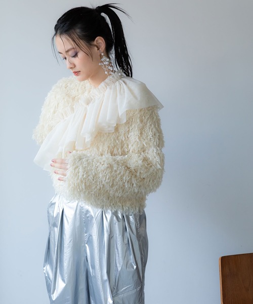 bohmal（ボマール）の「マルチウェイチュールフリルカラー/付け襟（付け襟・レディース・ブラック/アイボリー・MEDIUM）」の6枚目の写真