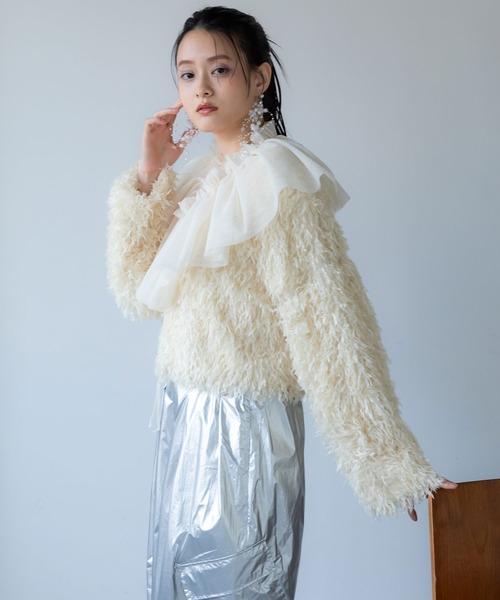 bohmal（ボマール）の「マルチウェイチュールフリルカラー/付け襟（付け襟・レディース・ブラック/アイボリー・MEDIUM）」の12枚目の写真