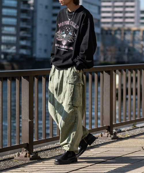 JOHN'S CLOSET(ジョンズクローゼット)の「【i】綿ツイル EXTRA-WIDE ピグメントカーゴパンツ(カーゴパンツ・メンズ・ブラック/カーキ・MEDIUM/X-LARGE/LARGE)」の7枚目の写真