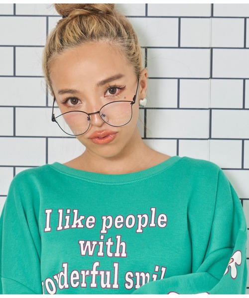 anap mimpi(アナップミンピ)の「細フレームダテメガネ(メガネ・レディース・ブラック/ゴールド・FREE)」の1枚目の写真