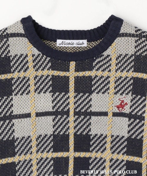 BEVERLY HILLS POLO CLUB(ビバリーヒルズポロクラブ)の「【BEVERLY HILLS POLO CLUB】チェックニットプルオーバー(ニット/セーター・レディース・オフホワイト/グリーン/ネイビー・FREE)」の18枚目の写真