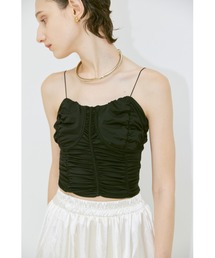 un/neu（アンノイ）の「ギャザーデザインキャミ / シャーリングショート丈キャミ（キャミソール）」