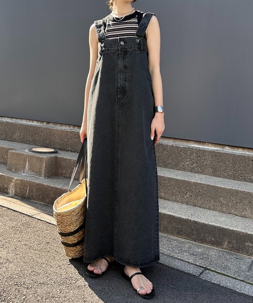 セール】サスペンダーデニムスカート/Q.anos/WEB限定（ジャンパー  