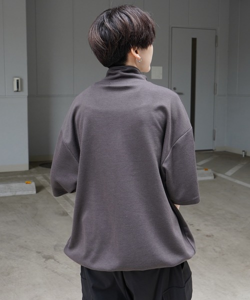 Confirm（コンファーム）の「25SS ナチュラルドレープ とろみポンチ ルーズシルエット ドロスト ハーフジップ半袖Tシャツ カットソー ユニセックス【Confirm】（Tシャツ/カットソー・メンズ・ホワイト/ミント/グレー/チャコールグレー/サックスブルー/ブラック/ホワイト系その他/グレー系その他・XL/M/L）」の18枚目の写真