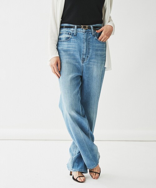 Healthy denim(ヘルシーデニム)の「◆【Healthy DENIM】 Nuts(ナッツ)ワイドデニム(デニムパンツ・レディース・サックスブルー・01/00/02)」の2枚目の写真