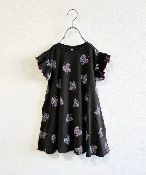 HOGAN RANCH WEAR（ホーガンランチウエア）の「ソウガラフリルショルダーワンピース（80～150cm）（ワンピース・キッズ・チャコール/ピンク/ライトブルー/ピンク系その他/オフホワイト/ブラック系その他・80/90/100/110/120/130/140/150）」の4枚目の写真