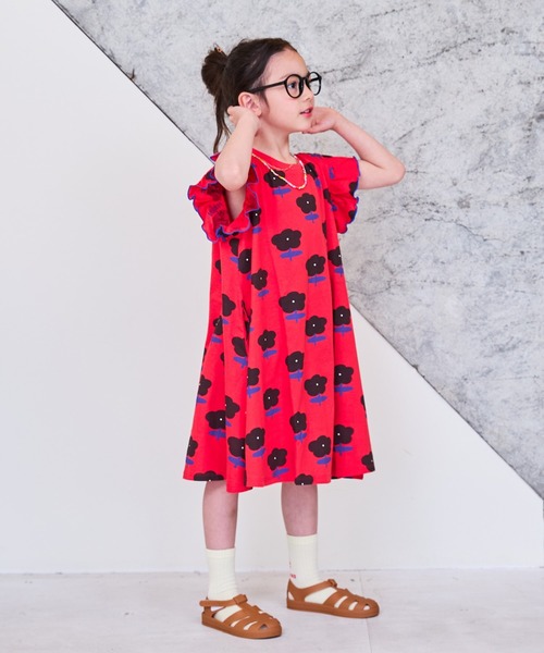 HOGAN RANCH WEAR（ホーガンランチウエア）の「ソウガラフリルショルダーワンピース（80～150cm）（ワンピース・キッズ・チャコール/ピンク/ライトブルー/ピンク系その他/オフホワイト/ブラック系その他・80/90/100/110/120/130/140/150）」の7枚目の写真