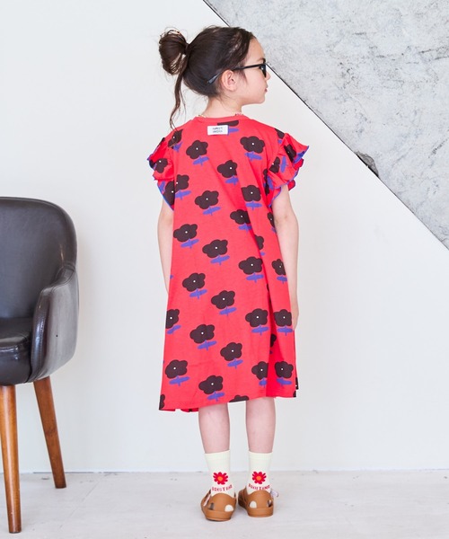 HOGAN RANCH WEAR（ホーガンランチウエア）の「ソウガラフリルショルダーワンピース（80～150cm）（ワンピース・キッズ・チャコール/ピンク/ライトブルー/ピンク系その他/オフホワイト/ブラック系その他・80/90/100/110/120/130/140/150）」の9枚目の写真