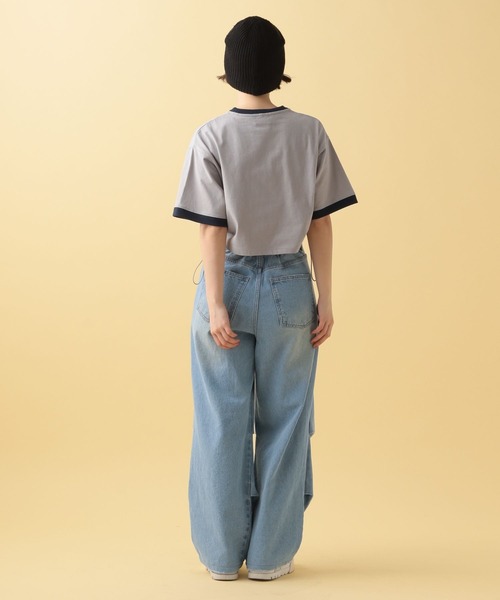 PBLIM（ページボーイリム）の「PBLIM/サイドギャザーチビT（Tシャツ/カットソー・レディース・グレー/ピンク・FREE）」の9枚目の写真