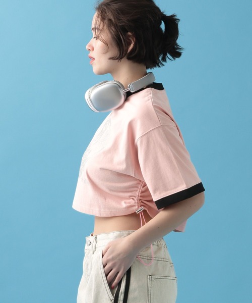 PBLIM（ページボーイリム）の「PBLIM/サイドギャザーチビT（Tシャツ/カットソー・レディース・グレー/ピンク・FREE）」の12枚目の写真