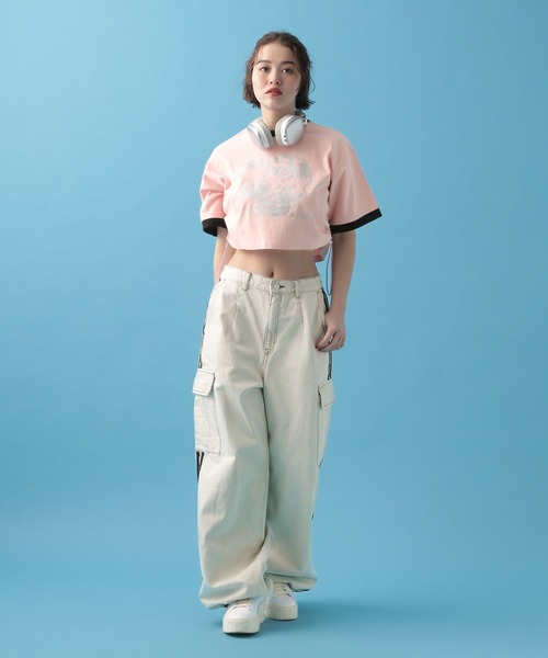 PBLIM（ページボーイリム）の「PBLIM/サイドギャザーチビT（Tシャツ/カットソー・レディース・グレー/ピンク・FREE）」の14枚目の写真